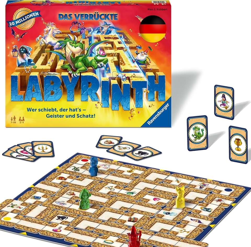 Ravensburger Familienspiel 26955 - Das verrückte Labyrinth - Gesellschaftsspiel - Spieleklassiker für 2-4 Personen, Brettspiel ab 7 Jahren, deutsche Version