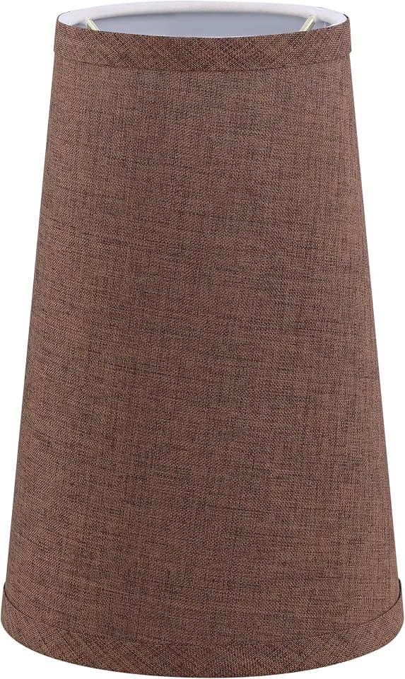 Aspen Creative 32215 Transitional Hardback Empire Shape Spider Fitter Lamp Shade in Dark Brown Burlap Texture Fabric, 4-1/4" Top x 6" Bottom x 9" Slant