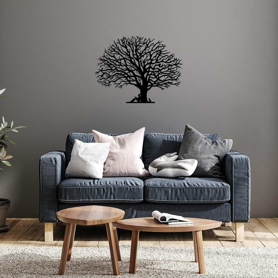Wallity Stilvolle schwarze Wanddekoration aus Metall, 74 x 57 cm | 100% Metall (1,5 mm) | Einfache Wandmontage, ideal für moderne Einrichtung