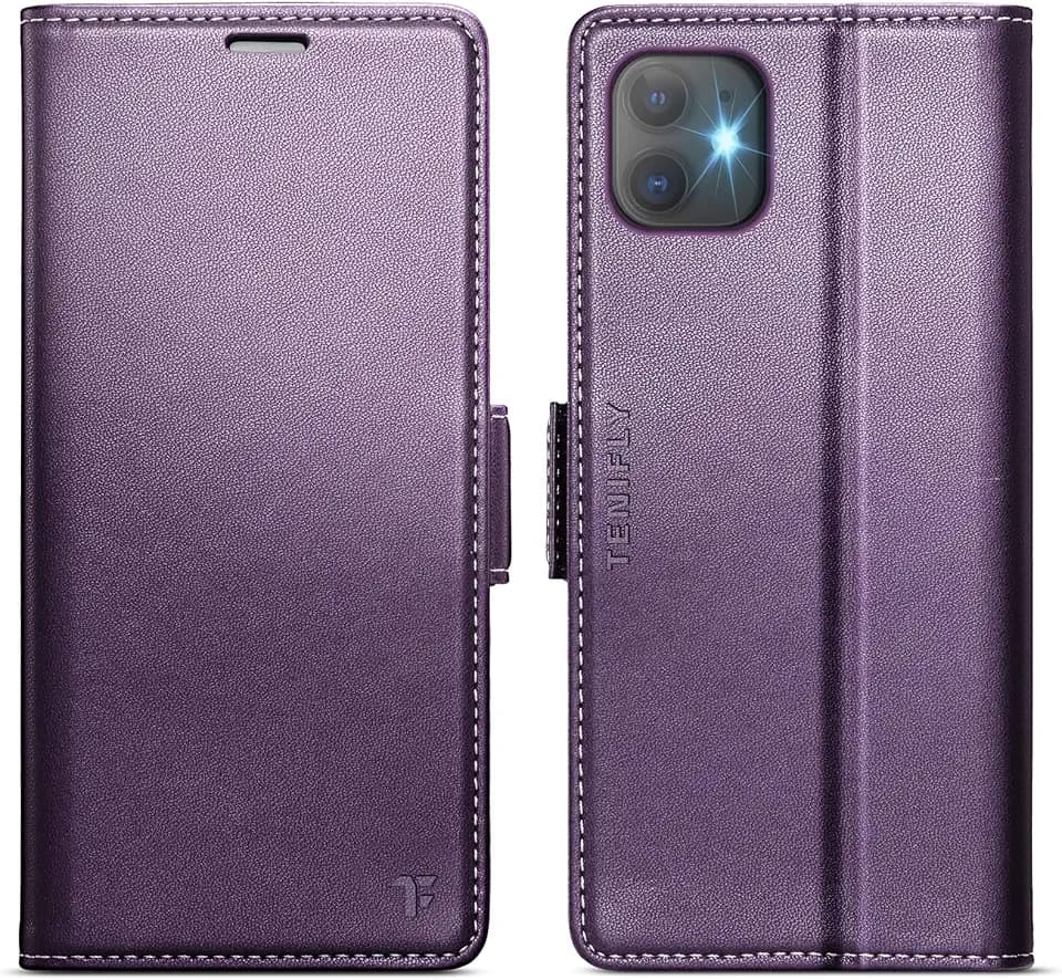 for iPhone 11 Case Wallet with Card Holder, Purple