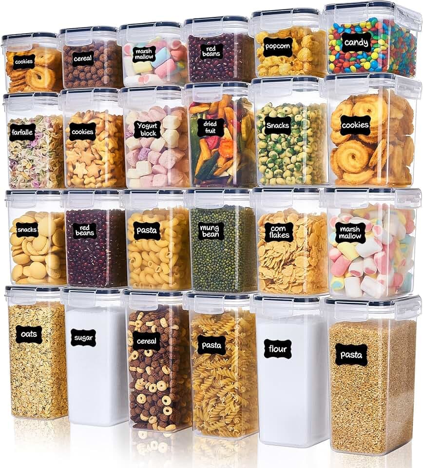 Vtopmart Set of 24 Vorratsdosen mit Deckel Luftdicht 33.6 L