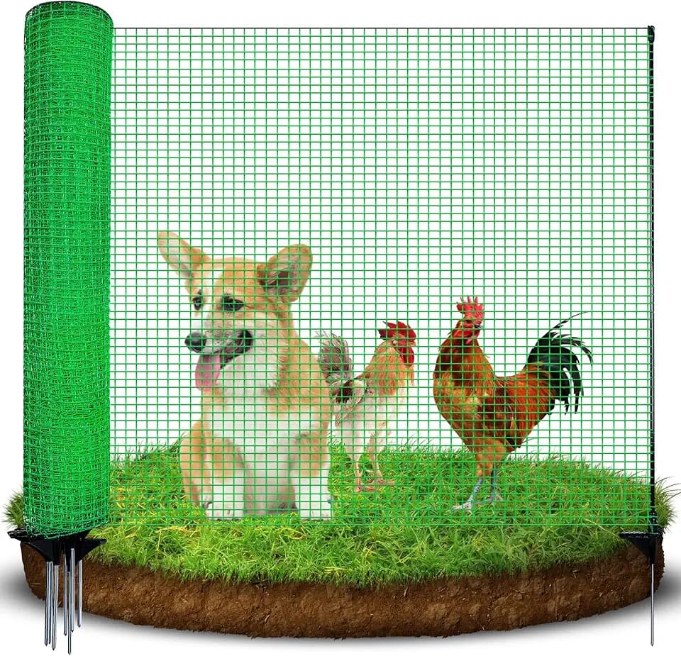 3'x82' Temporary Fence with Posts, Portable Dog Fence Outdoor for Yard