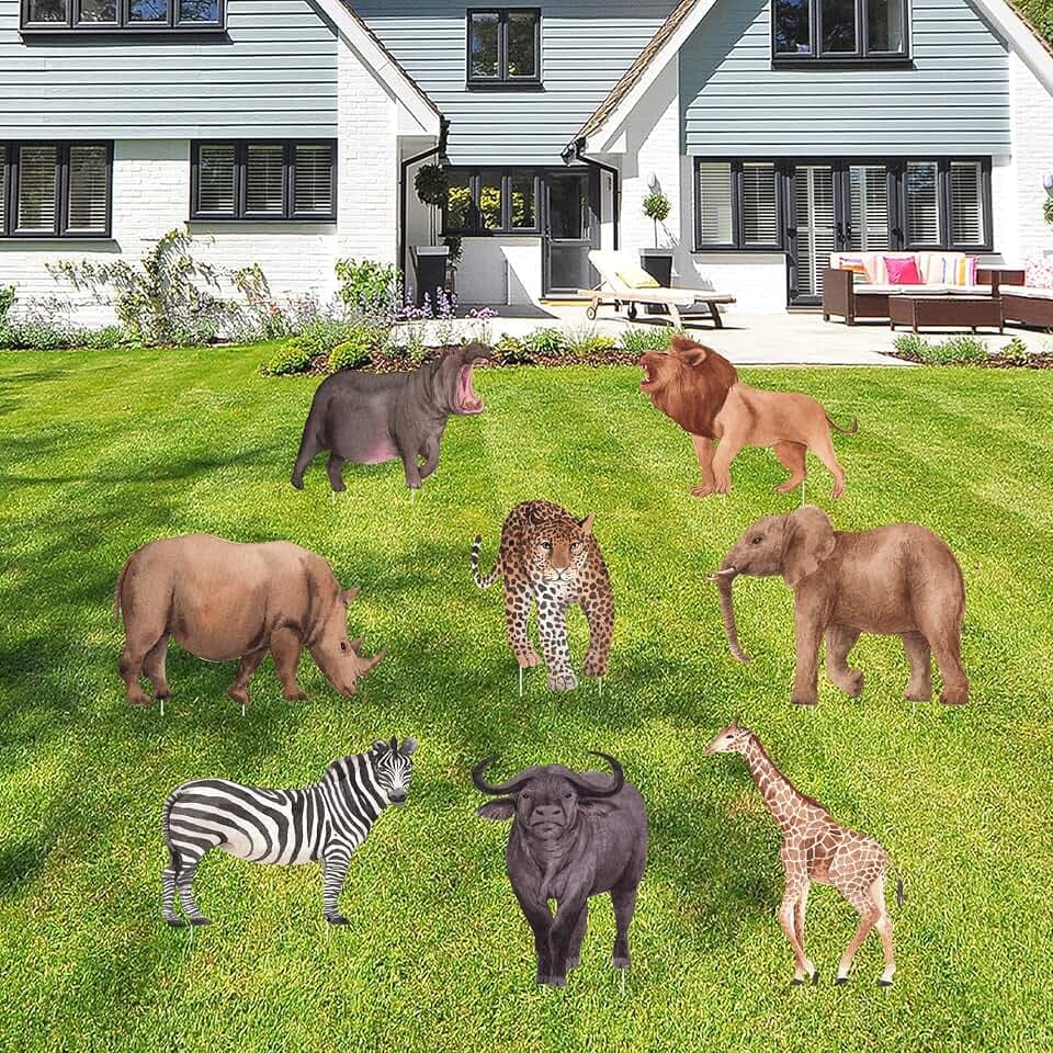 Wild Animals Decorations Outdoor Safari Decorations for Lawn Jungle Theme Yard Sign
