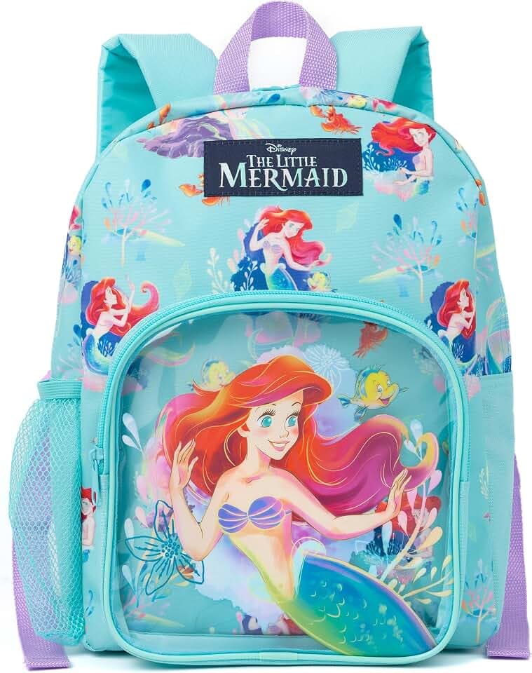 Disney The Little Mermaid Backpack Kids | Girls Ariel Sea Character Blue Rucksack | Luggage Sports School Bag Adjustable Straps | Princess Merchandise Gifts