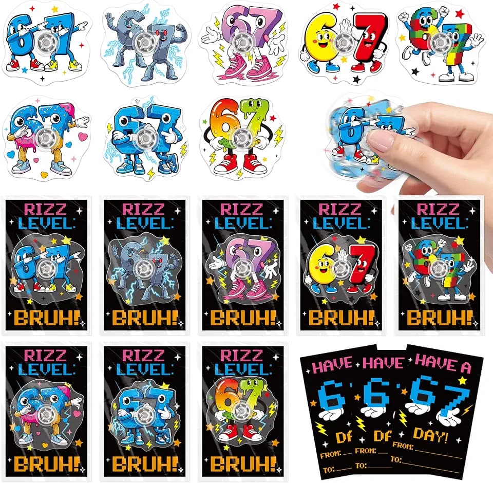 67 Brainrot Fidget Spinners Bulk - 24 Sets Fidget Toys for Kids