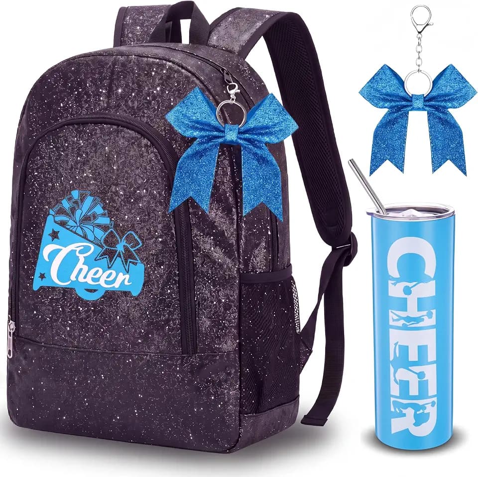 Sieral 3 Pcs Cheer Backpack Set Glitter Cheerleading Backpack
