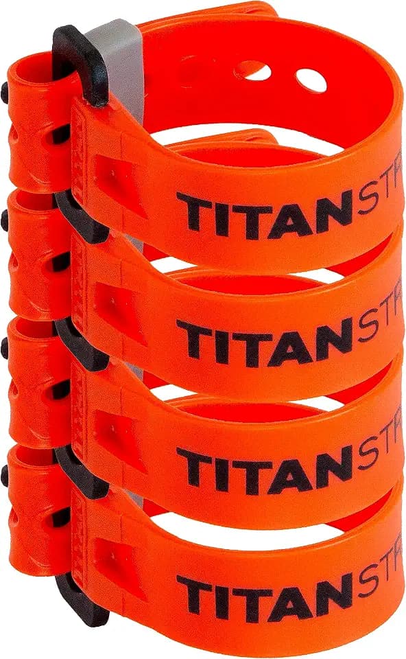 Titan Utility Straps – Mini Straps Set to Organize Computer Cables, Arts & Crafts, and Fishing Rods (6" Length / 4-Pack, Fire)