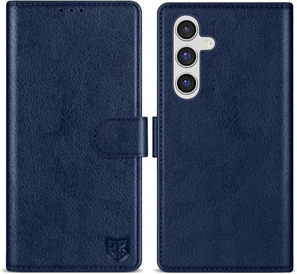 ZZXX for Samsung Galaxy A54 Wallet Case Magnetic Closure 6.5 inch,Blue
