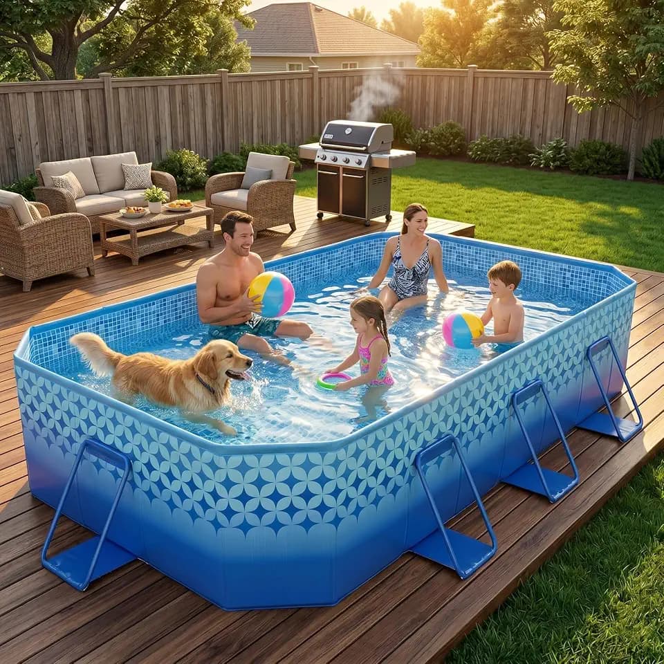116" Foldable Pool for Kids & Adults,Indigo
