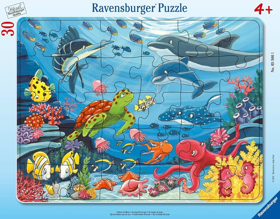 Ravensburger Puzzle Unten im Meer - 30 Teile Rahmenpuzzle ab 4 Jahre