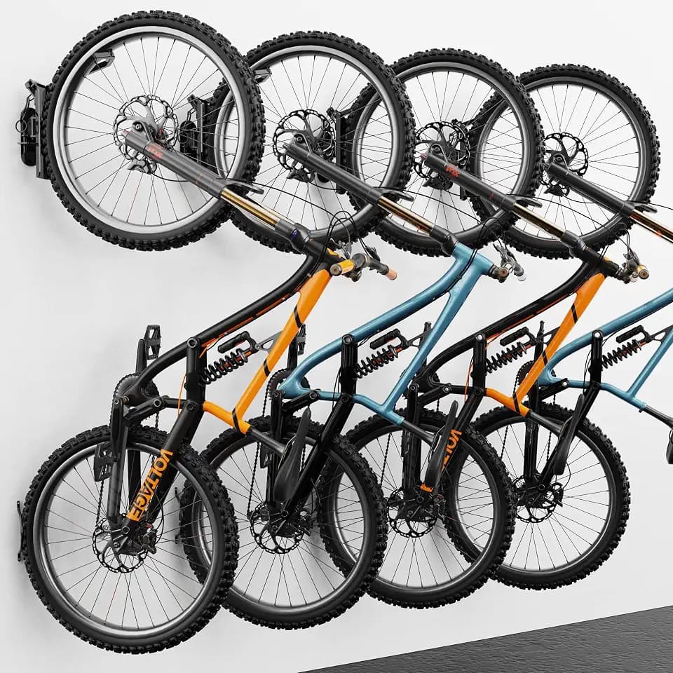 Swivel Bike Wall Mount, Vertical Bicycle Rack for Garage, Wall Mounted Bike Hanger Hook, Hanging Bike Storage Garage Organization, 4 Packs
