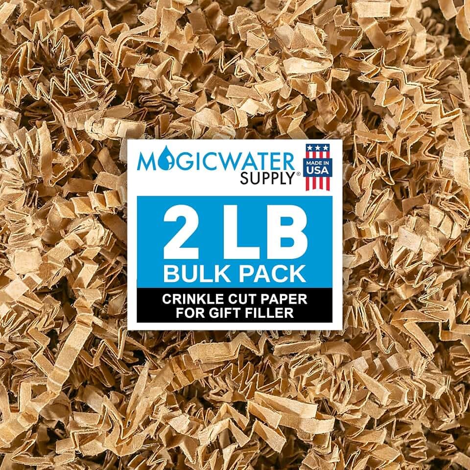 MagicWater Crinkle Cut Paper Gift Basket Filler - 2 LB - Kraft