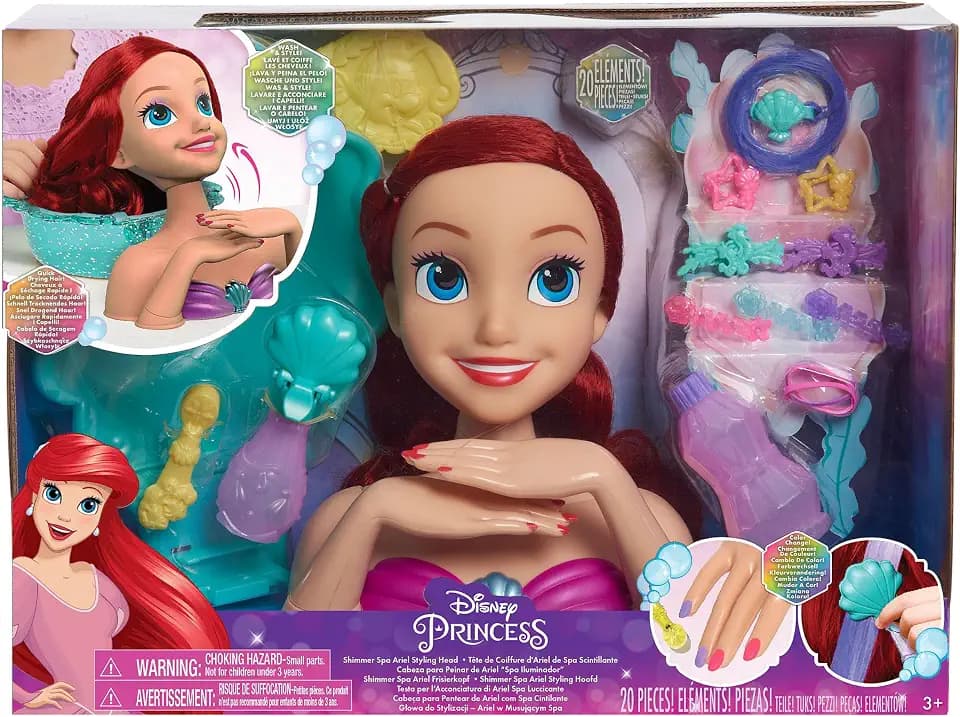 Disney Princess Shimmer Spa Ariel 8-inch Styling Head