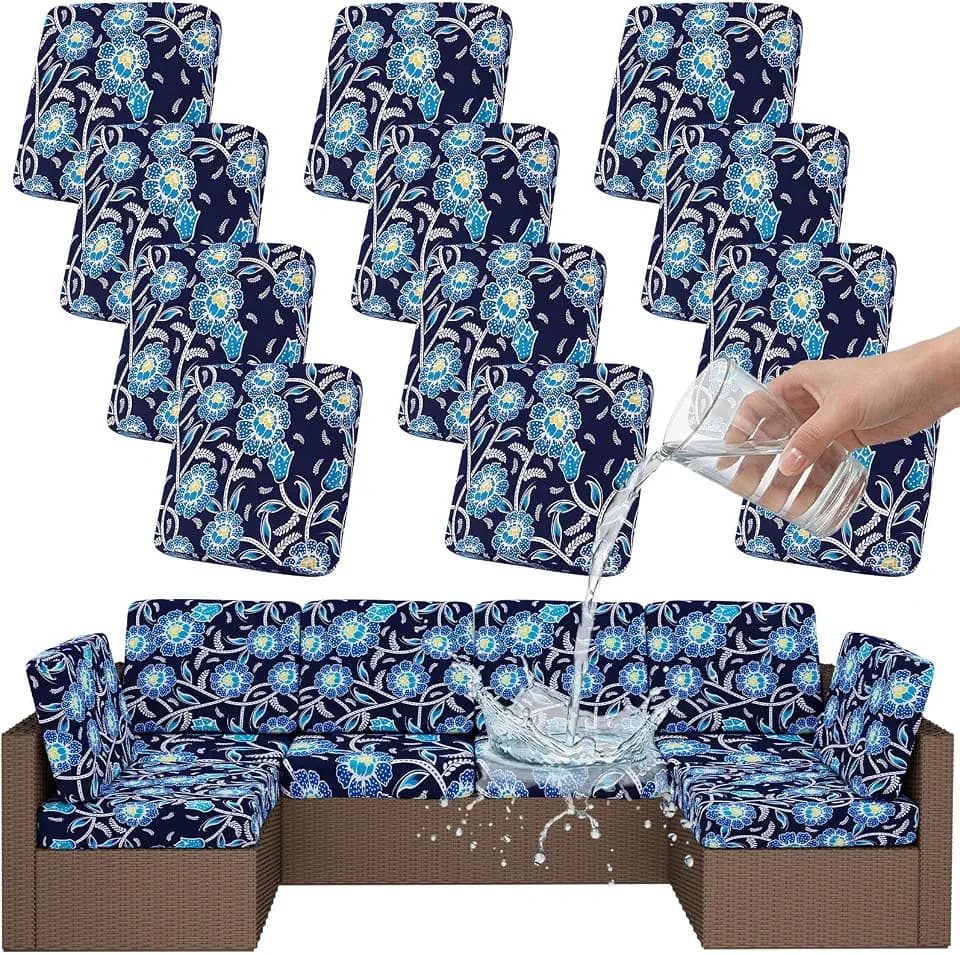 Smiry Waterproof Patio Cushion Covers, Stretch Outdoor Furniture Covers