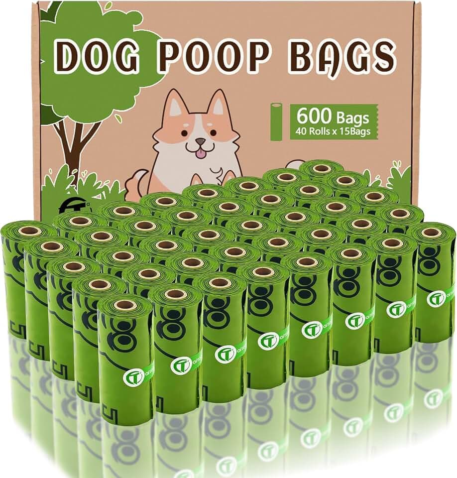 AiTodos® 600 Hundekotbeutel, 31×22 cm, PE, Grün, 40 Vol. × 15