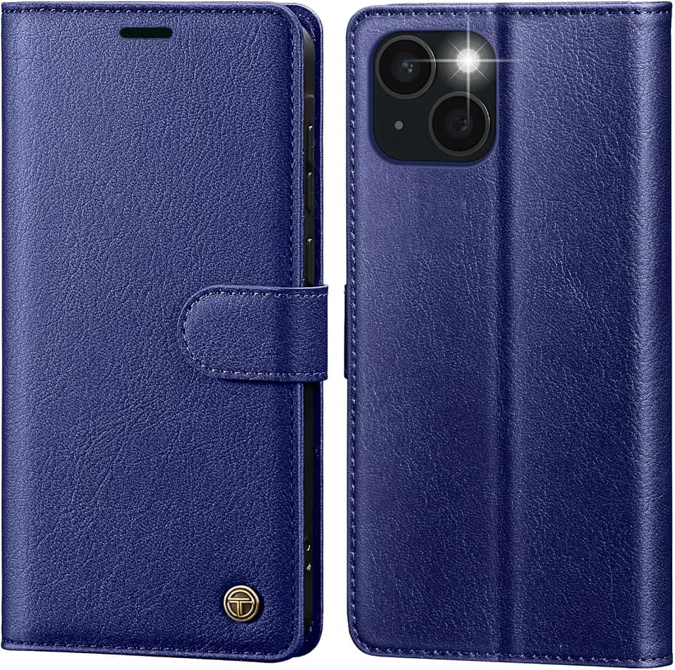 Handyhülle für iPhone 15 Hülle,Hochwertig Lederhülle Schutzhülle Klappbar mit Kartenfach Standfunktion Magnet für iPhone 15 Klapphülle Handytasche Flip Case für iPhone 15 Hülle Royalblau
