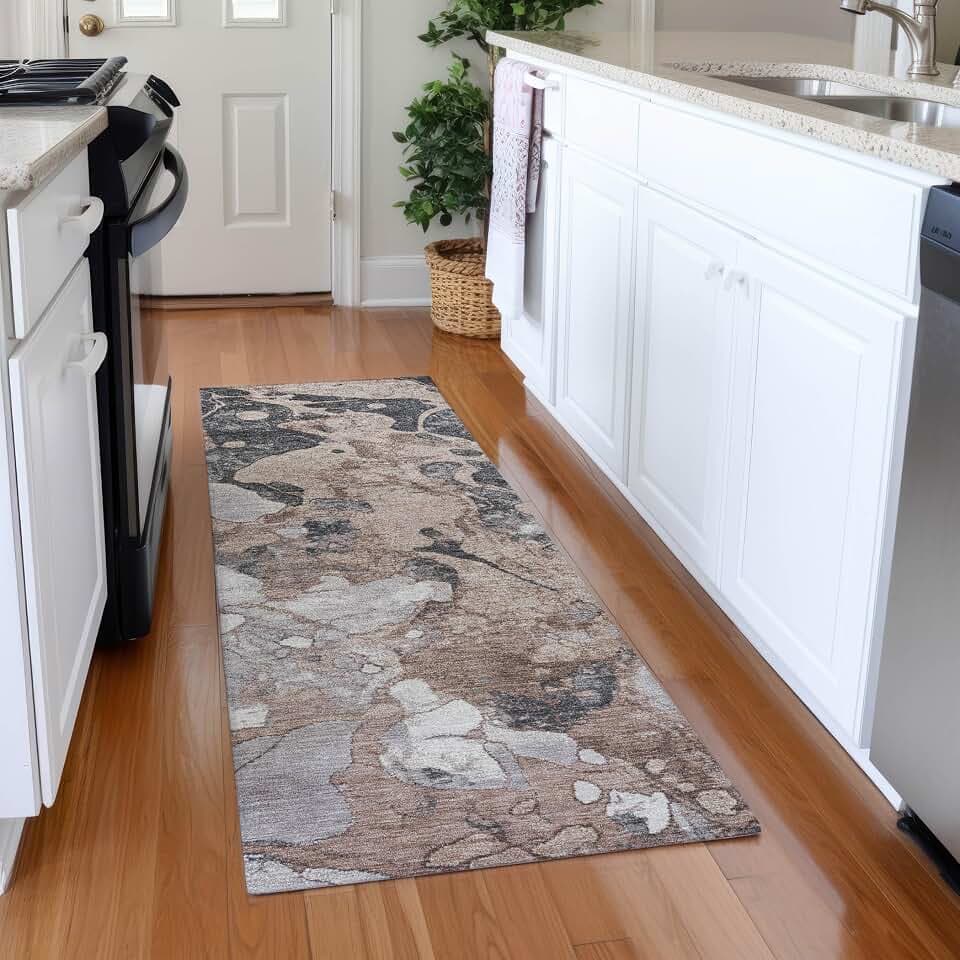 Addison Rugs Chantille ACN1909 Mocha 2'3" x 7'6" Indoor/Outdoor, Machine Washable, Easy Clean, Non Shedding, Bedroom, Living Room, Dining Room, Kitchen, Patio Runner Rug