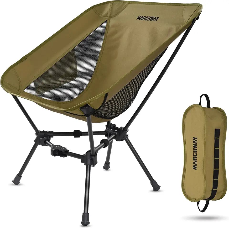 MARCHWAY Lightweight Folding Camping Chair, Compact Stable, Holds 330 lbs
