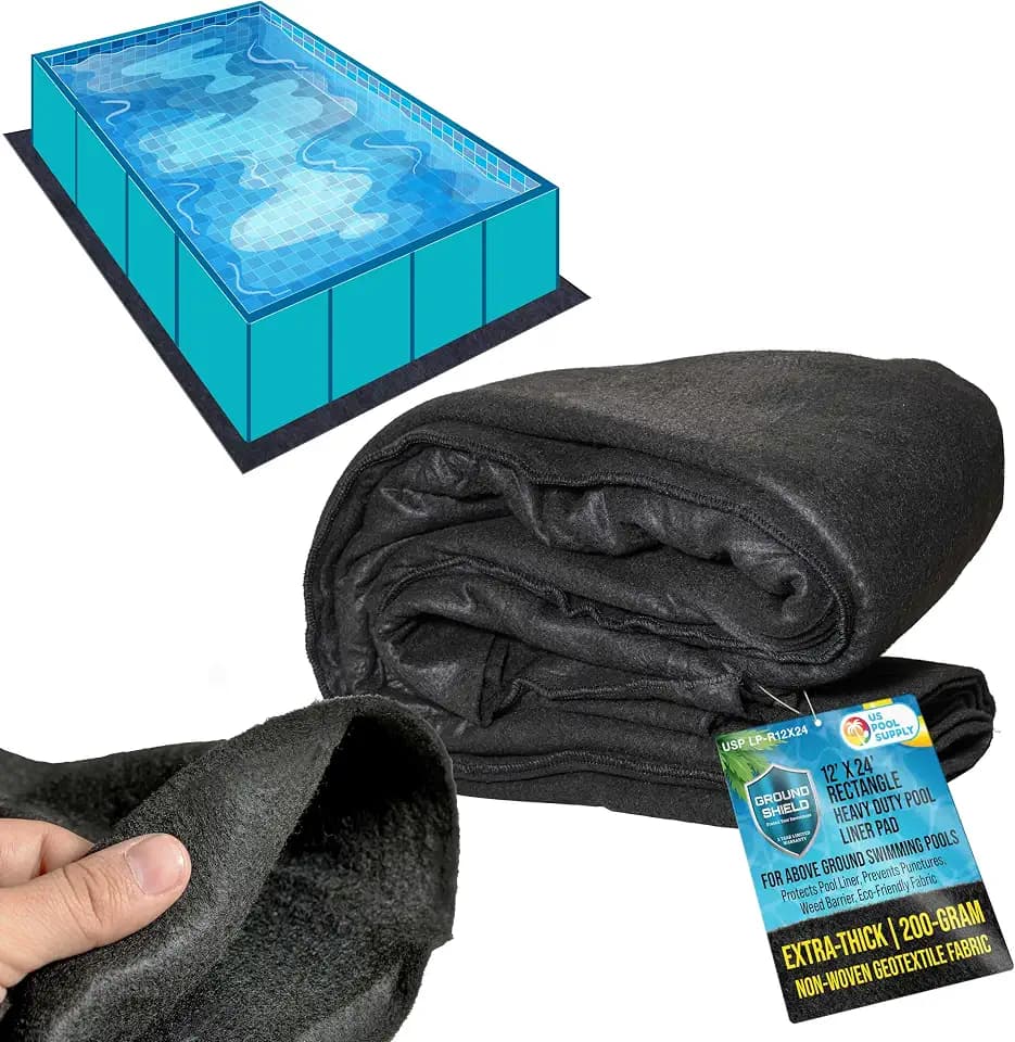 U.S. Pool Supply Ground Shield 12' x 24' Rectangle HeavyDuty Pool Liner Pad