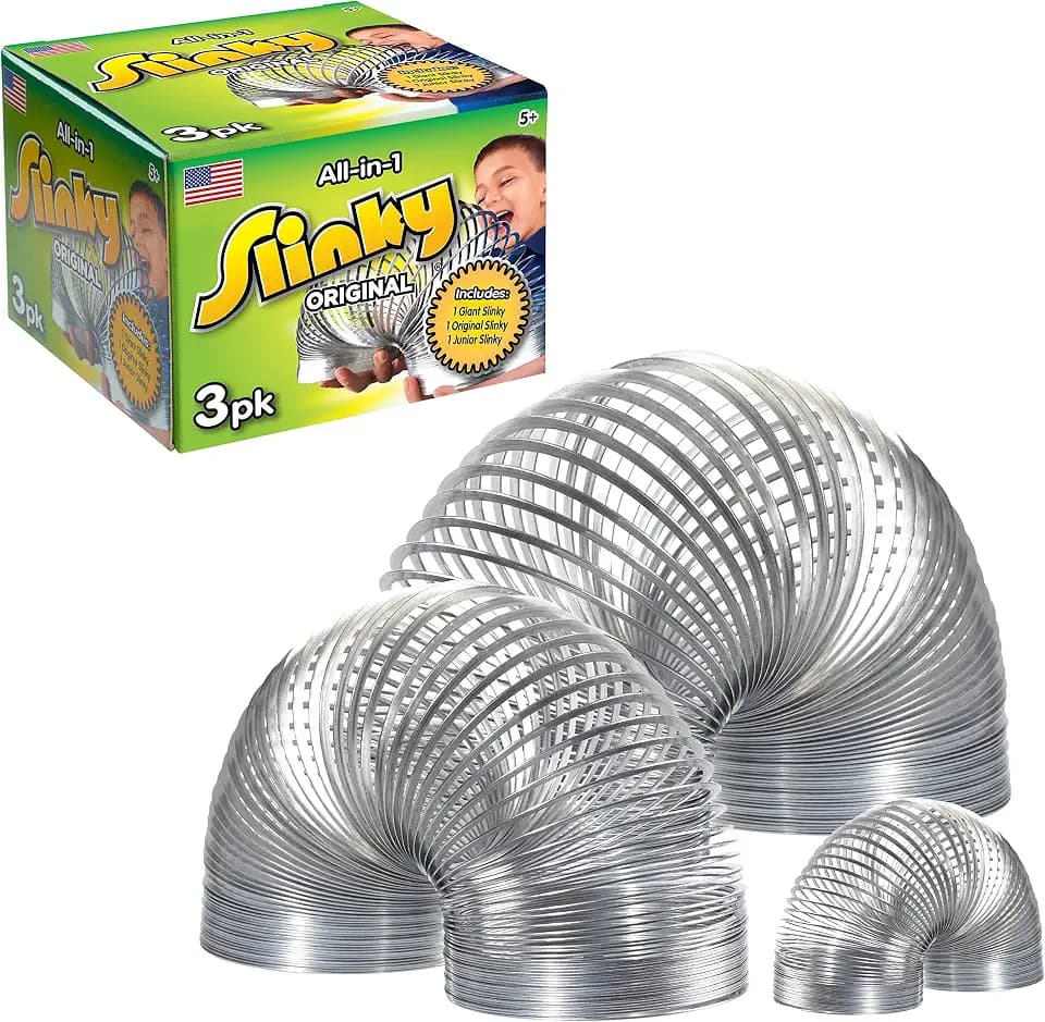 Original Slinky Brand Fidget Toy 3-Pack, Metal Spring Toy Assortment with 3 Sizes, Classic Retro Sensory Toy, Easter Basket Stuffers for Kids Ages 5 and Up, Amazon Exclusive by Just Play