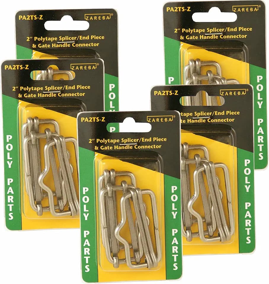 Zareba 2 inch Polytape Splicer - Connect Polytape Strands - Electric Fence Poly Tape Splicer - 15 Buckles, 5 Pack - PA2TS-Z