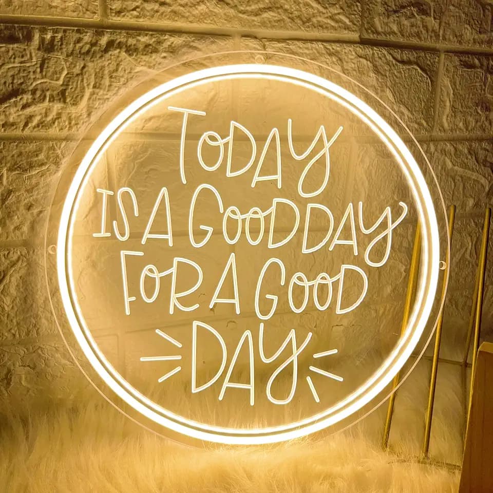Neon Signs Today Is A Good Day for A Good Day LED Dimmable Neon Light Sign Neon Wall Decor Signs for Bachelorette Party Engagement Party First Birthday Favors Wedding Anniversary for Party Home Wall Wedding Decoration Art Gift