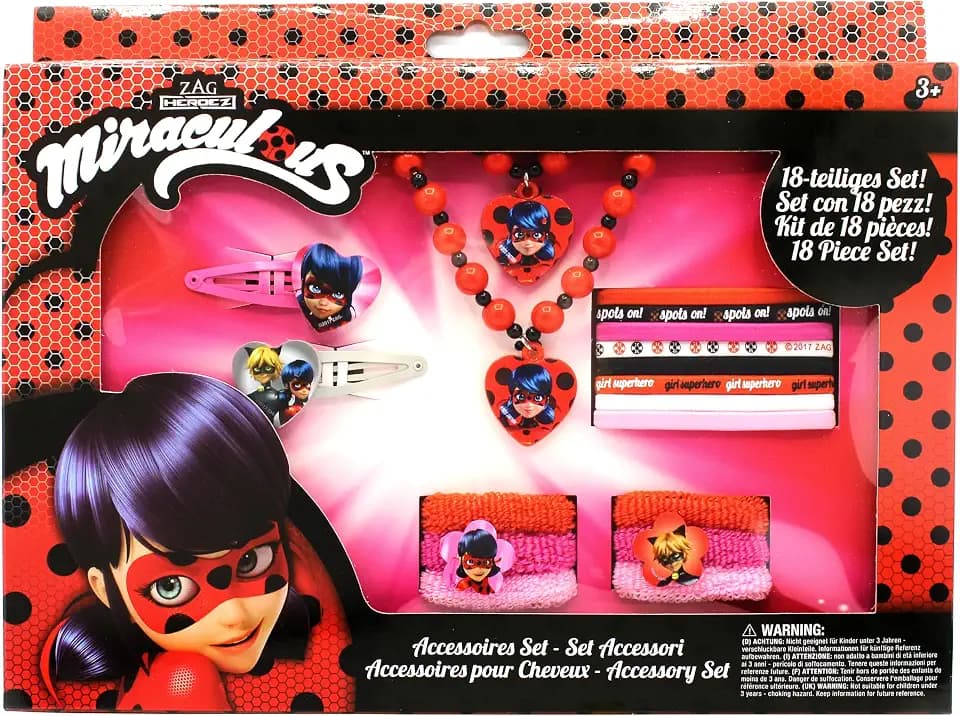 Joy Toy 65979 Miraculous Zubehörset 18 teilig in Geschenkverpackung, 28x3x22 cm