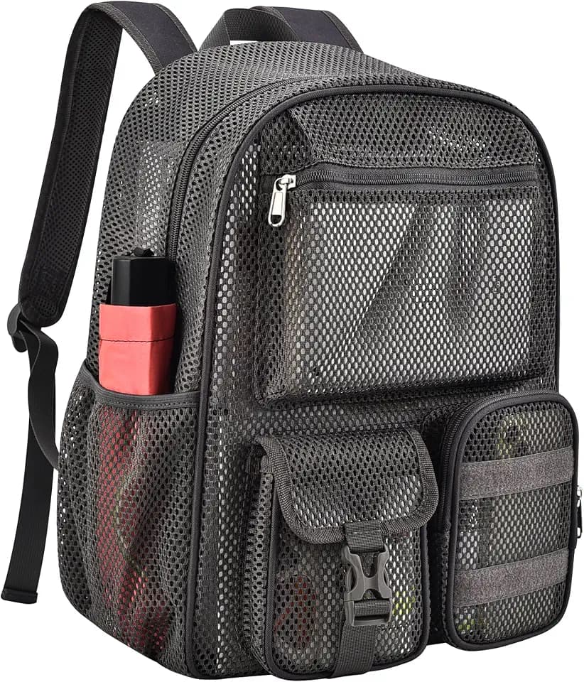 Mesh Backpack Heavy Duty Large College Bookbag for Adult