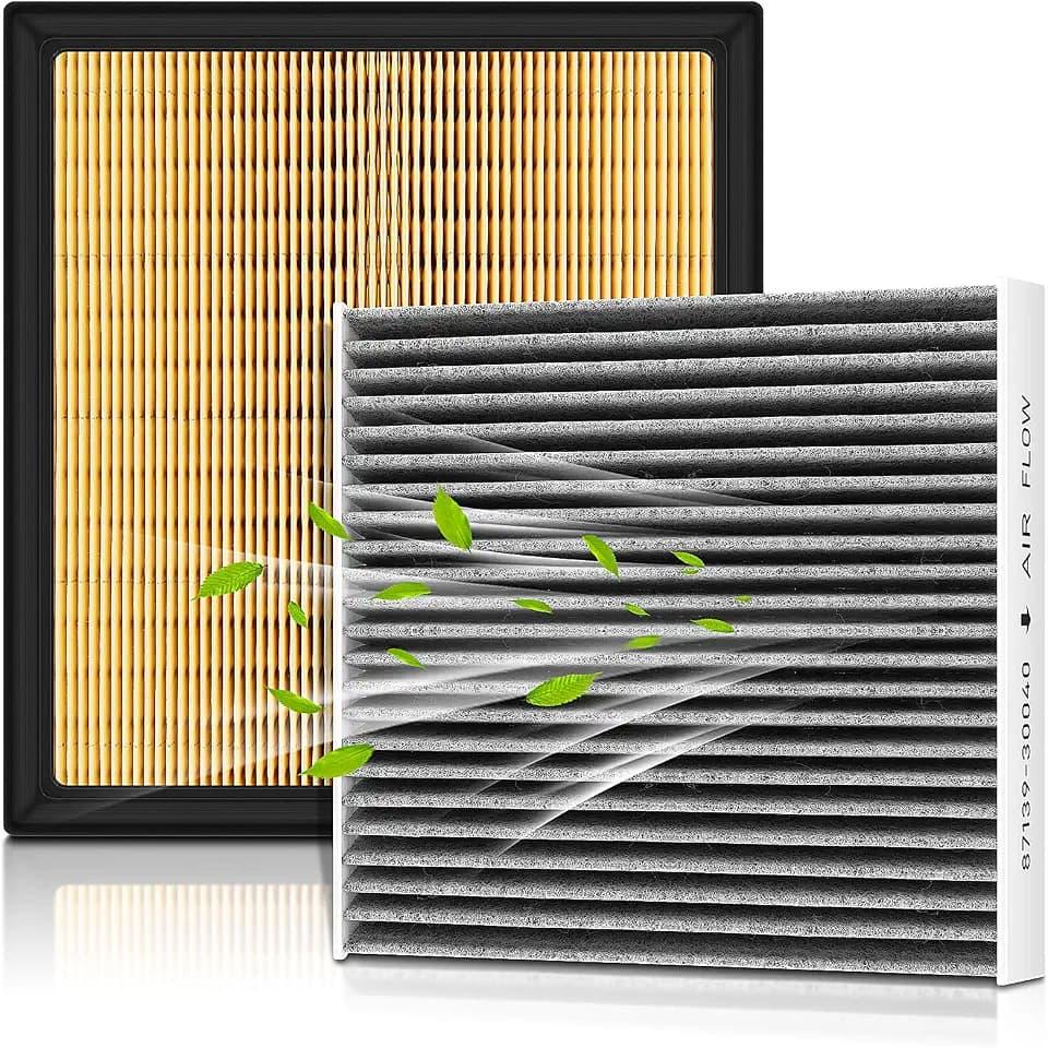 AUTOKAY 87139-30040 17801-0P050 Cabin Engine Air Filter for Toyota, Lexus