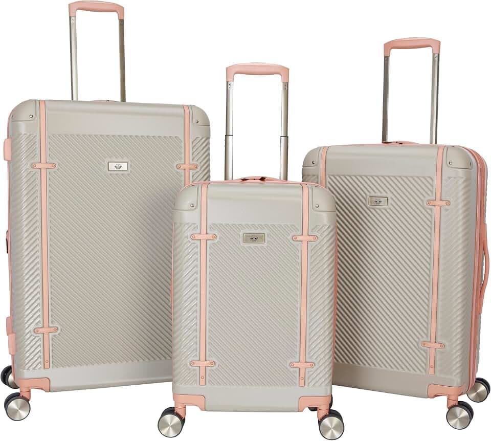 Dockers Spectra Hardside Expandable 8-Wheel Spinner Checked Luggage, 3-Piece Set, Timberwolf