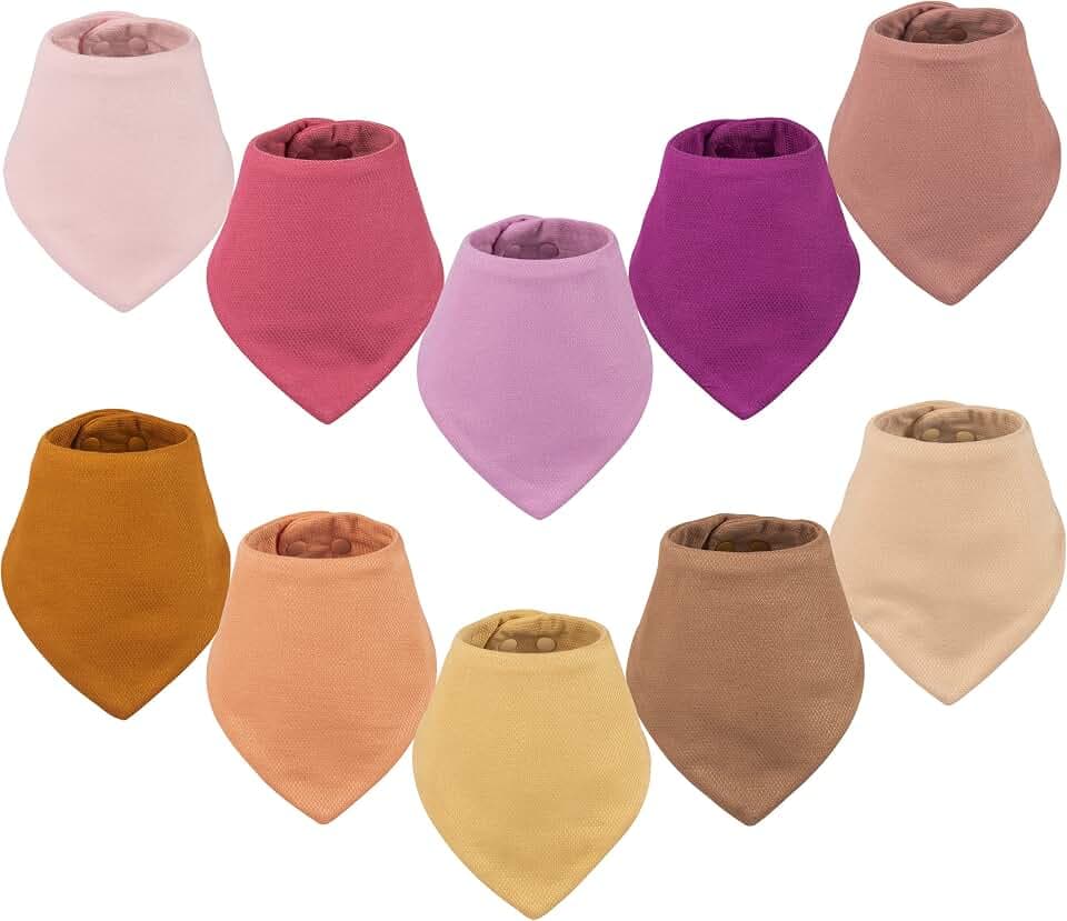 Tiny Twinkle Bandana Scarf Bibs - Water Resistant and Absorbent Drool and Teething Baby Bibs