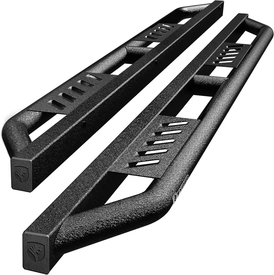 Tyger Auto Trax Side Steps Compatible with 2015-2026 Ford F-150; 2022-2026 F-150 Lightning; 2017-2026 F-250 F-350 SD | Supercrew Cab | TG-TX7F29458 | Textured Black Rail Running Board