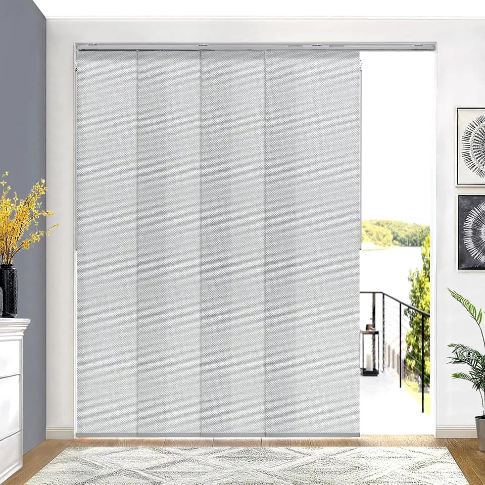 Lazblinds Adjustable Panel Track Blinds, Light Filtering Grey