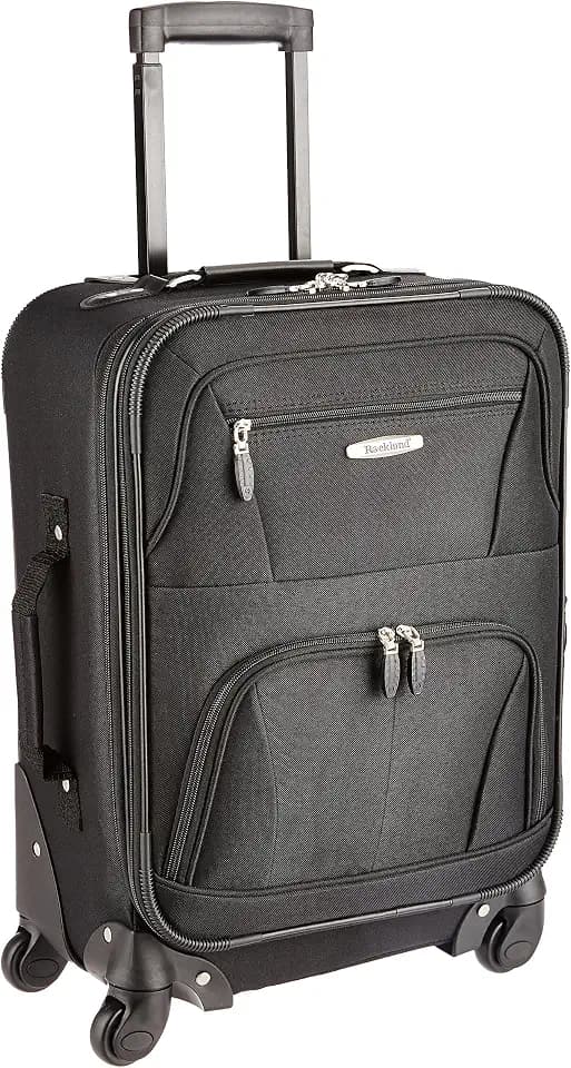 Rockland Pasadena Expandable Spinner Carry-on 19", Black