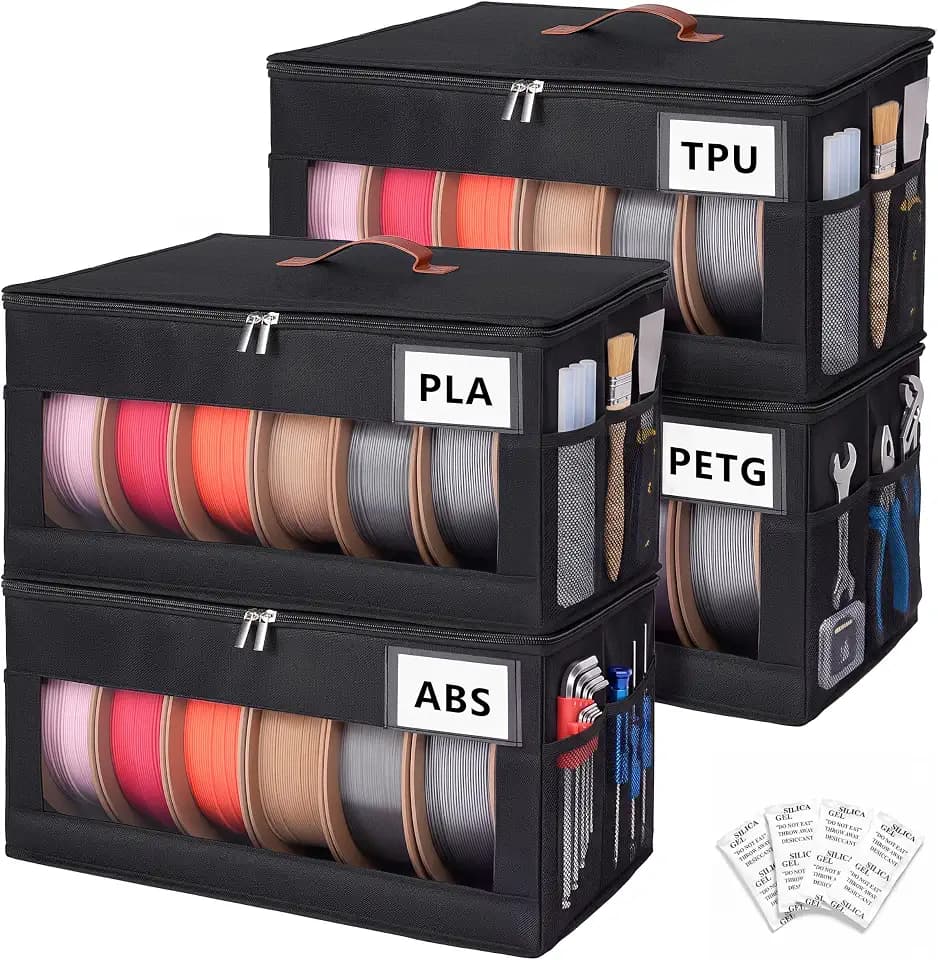 3D Printer Filament Storage Box, 4 Pack, Filament Container for 3D Printing