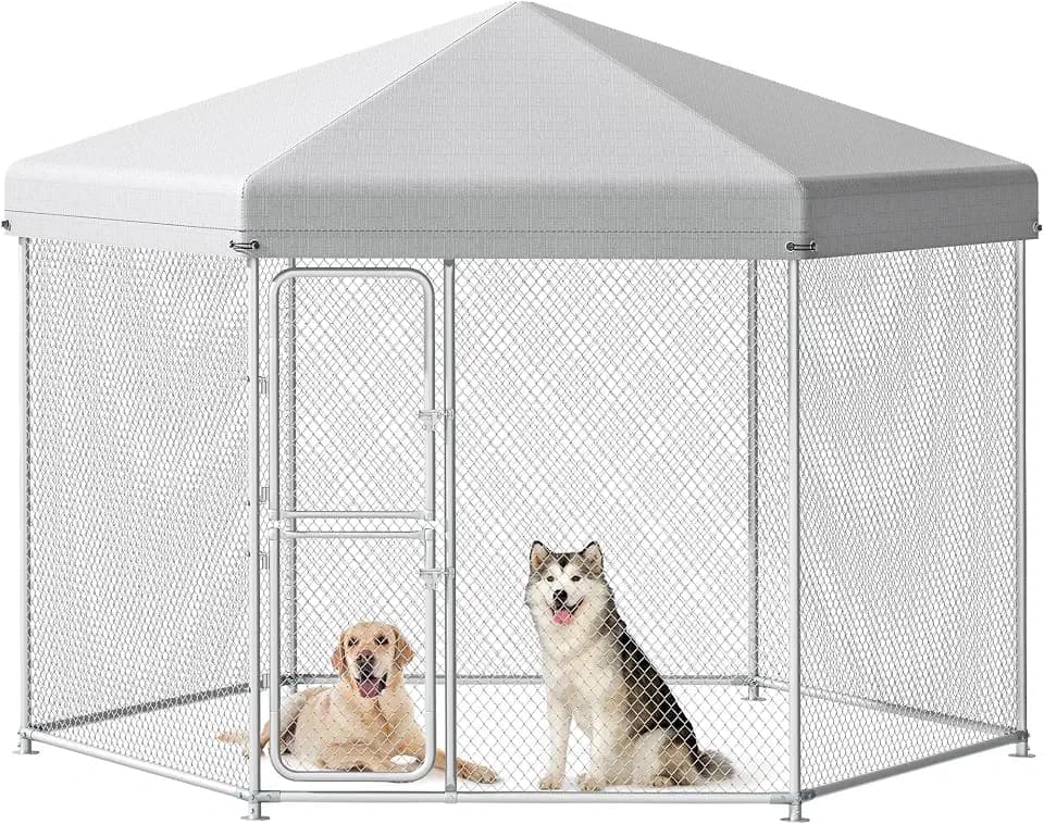 YITAHOME Large Outdoor Dog Kennel, 9.8×8.2×6.2FT Heavy Duty Pet Pens
