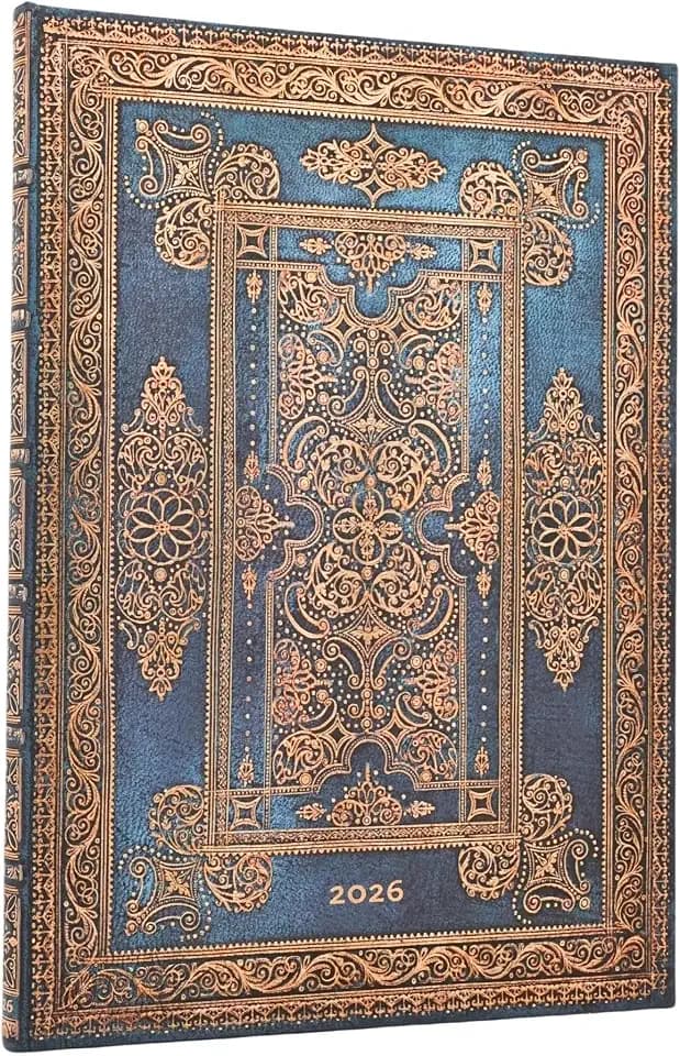 Paperblanks | 2026 Hafiz‘ Pfauen | Sangorski & Sutcliffe | 12-Monatskalender | Mini | Tagesüberblick | Elastikband-Verschluss | 416 Pg | 80 GSM