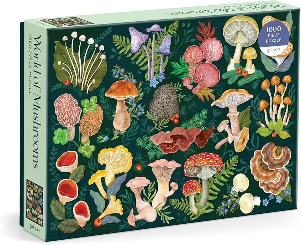 Galison - World of Mushrooms 1000 Piece Jigsaw Puzzle for Adults