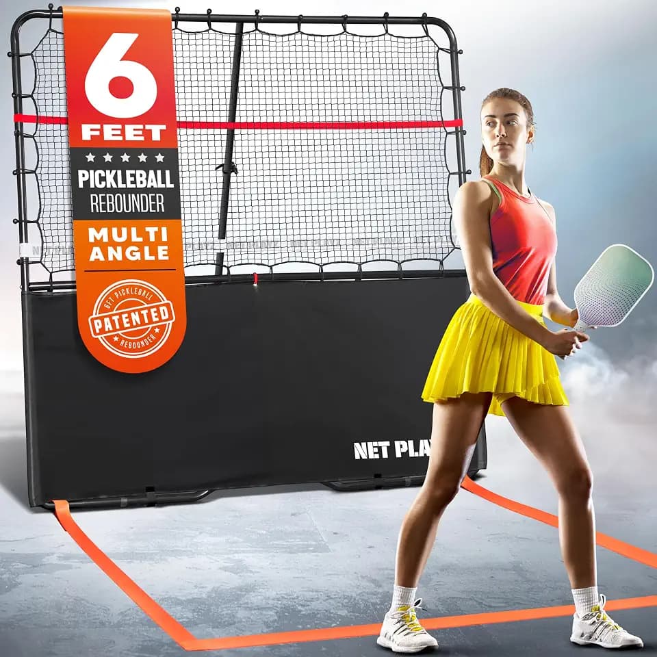 Pickleball Rebounder Training Aid, Adjustable Angle Easy Setup & Storage - Perfect Your Forehands Backhands Dinks Volleys Accuracy Coordination Kitchen Control, Designed for Pickleball