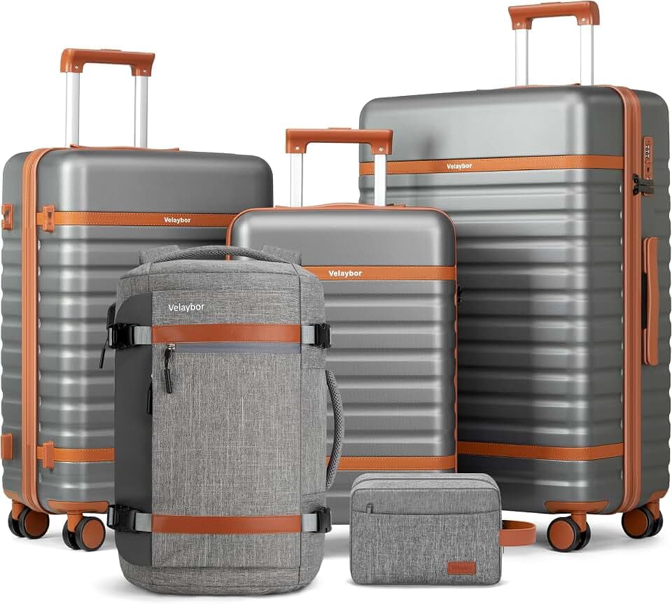 5 Piece Carry On 28/24/20 Inch Luggage Set With Travel Backpack