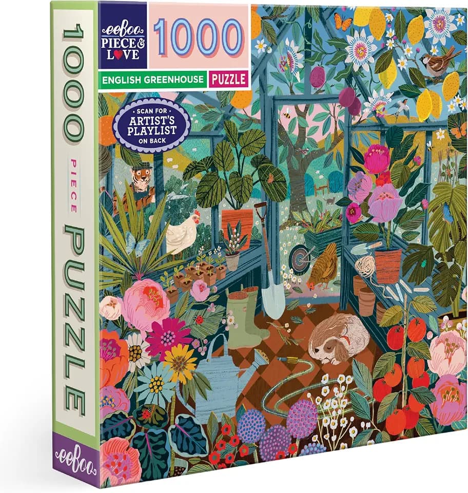 eeBoo PZTENG englisches Gewächshaus, Puzzle, 1000 Teile, aus recyceltem Karton, Maße 58,5 cm