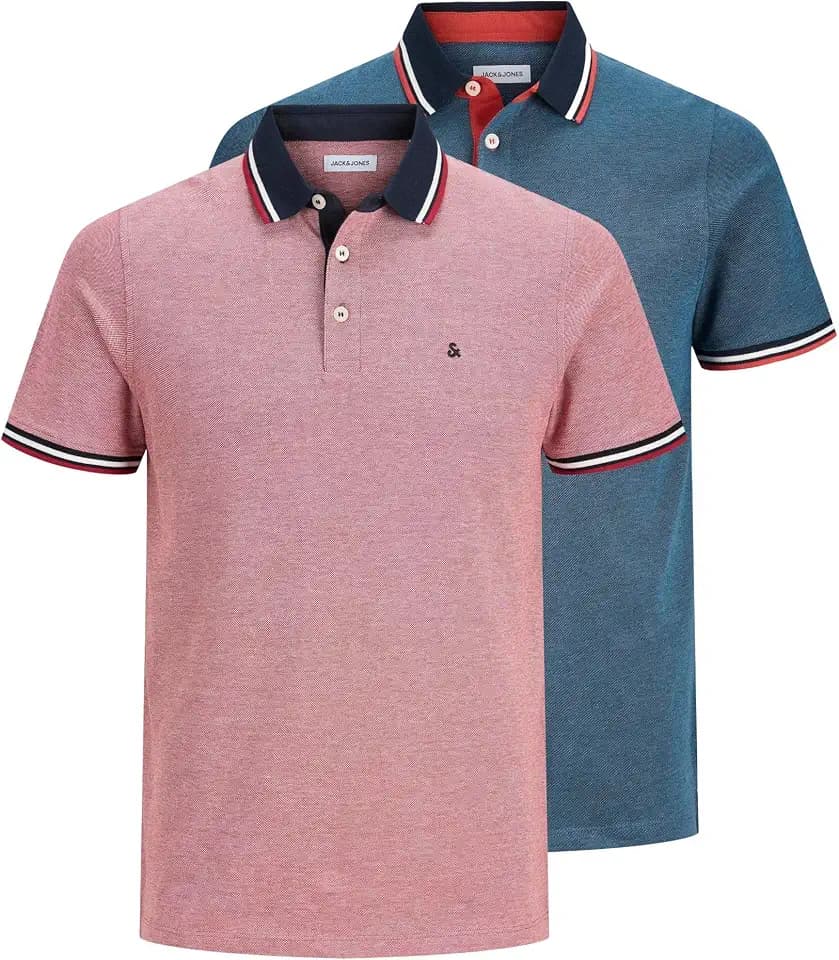 JACK & JONES Herren Jjepaulos Polo Ss 2pk Mp T-Shirt