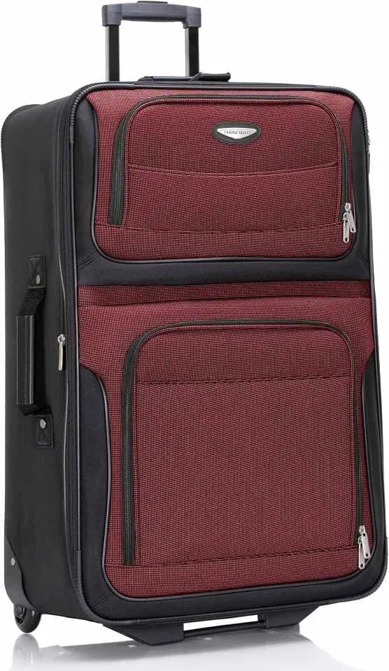 Travel Select Amsterdam Softside Expandable Luggage with Rolling Wheels, Red, 29-Inch Large