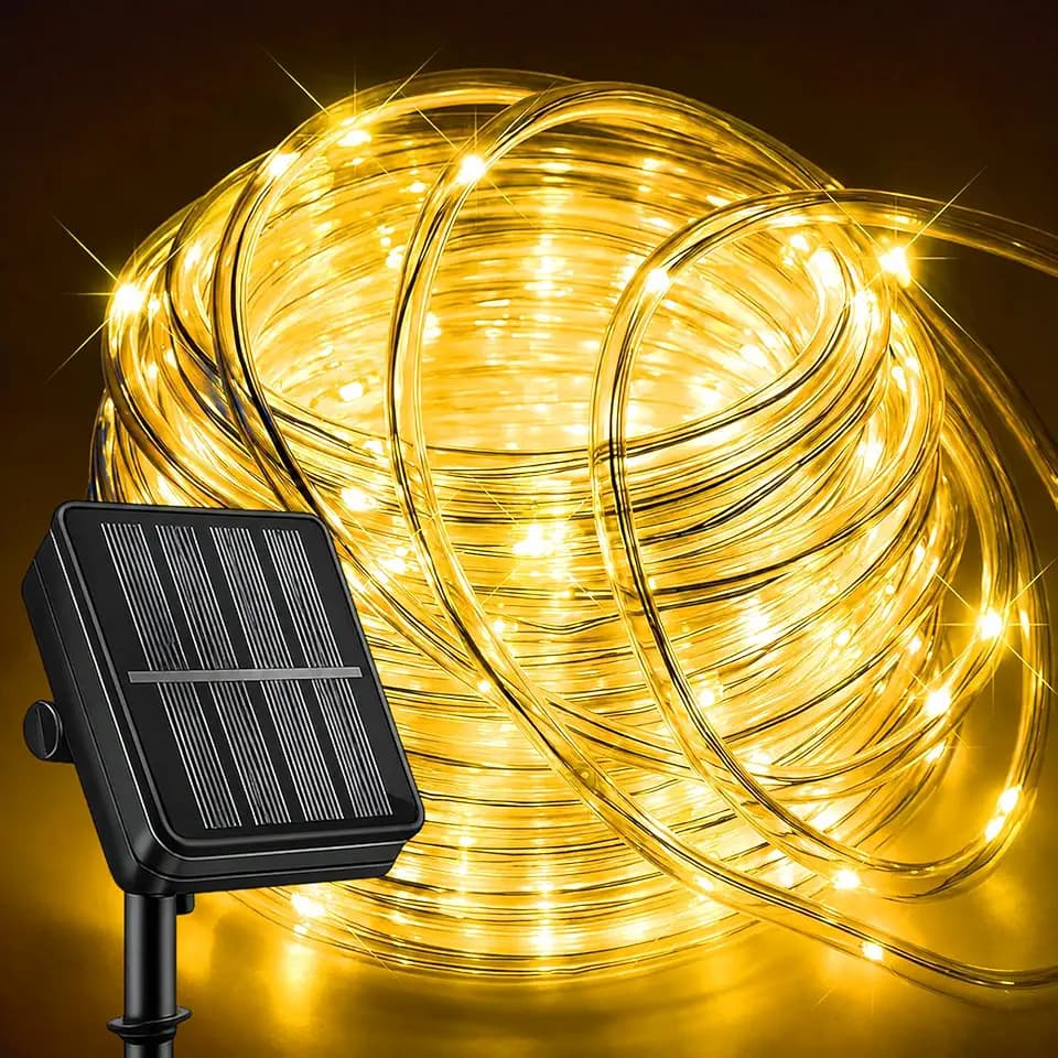 LairtPOW 39FT Solar Rope Lights,IP65 100 LEDs Lights for Patio Garden