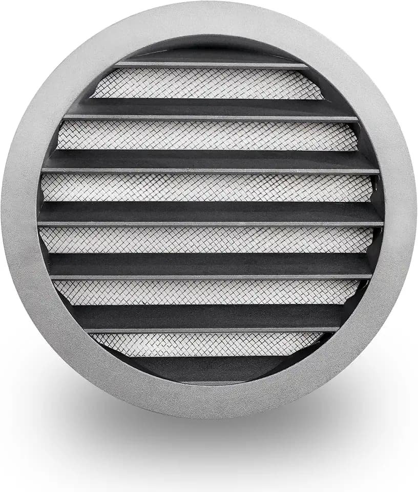 SYSTERM Aluminium Lüftungsgitter Abluftgitter Rund Gitter mit Insektennetz. Alugitter (Ø 160)