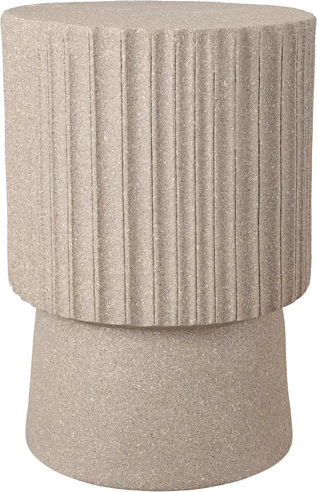 JONATHAN Y Louisa 19" Art Deco Tambour Side Table, Brown