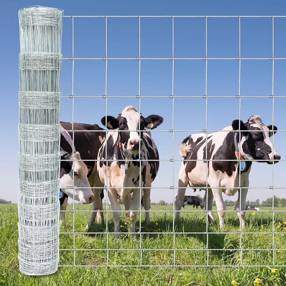 Cattle Fence 4ft x 164ft, Galvanized Farm Fence & Metal Wire Fencing