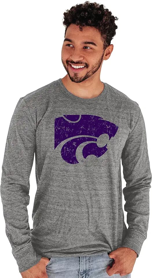 Blue 84 NCAA Mens Tri-Blend Long Sleeve T-Shirt Vintage Icon