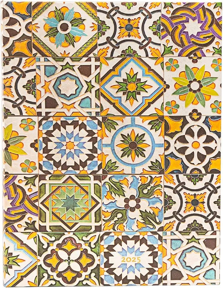 Paperblanks 12-Monatskalender 2025, Porto, Ultra, Tagesüberblick, Elastikband-Verschluss