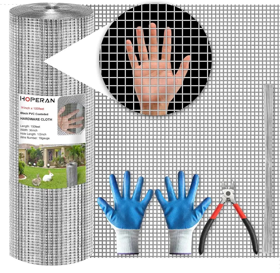 HOPERAN Hardware Cloth 1/2 Inch 36 x 100 ft, 19 Gauge Chicken Wire Fencing
